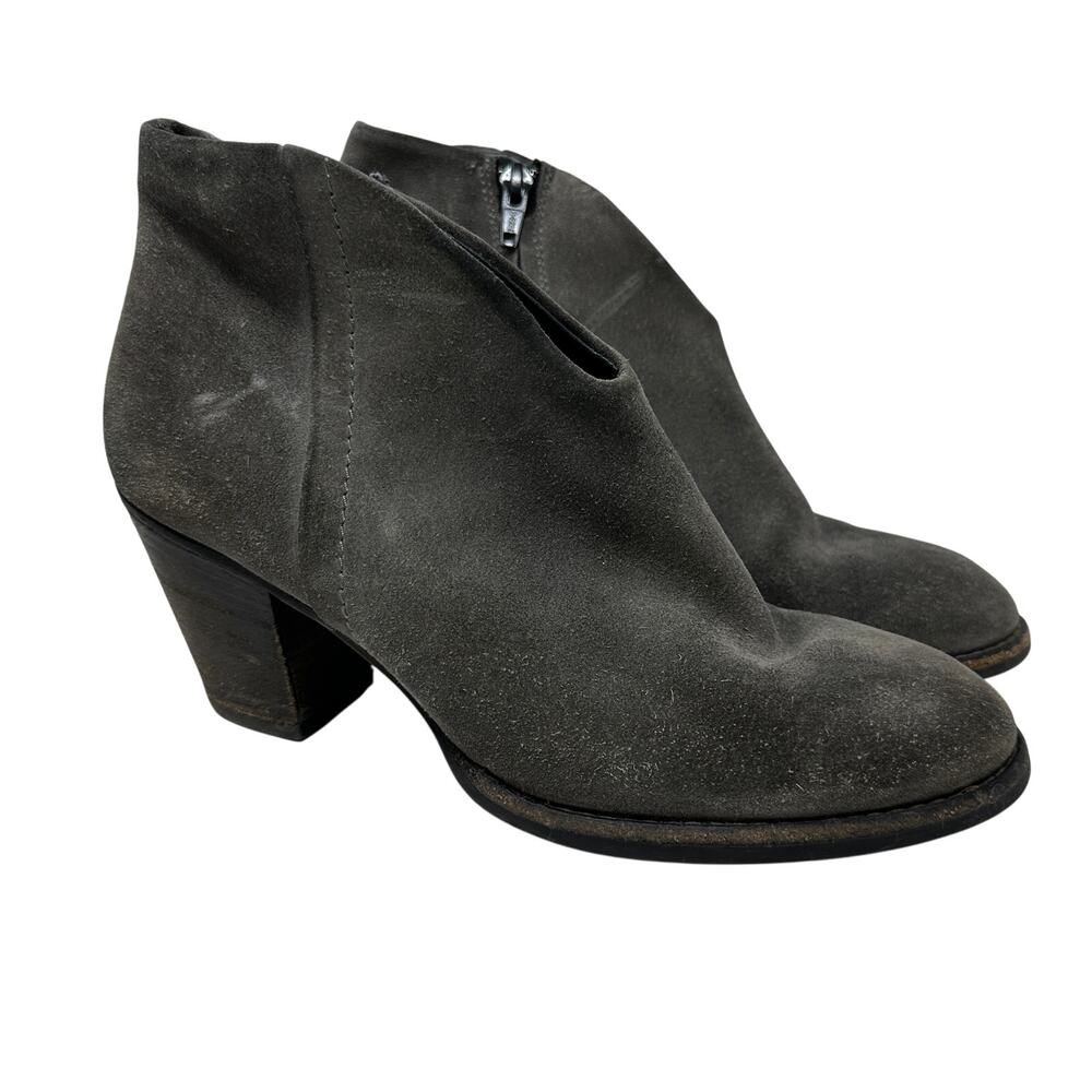 Paul Green Ankle Booties Women's Size UK 4.5 US 7 Dark Gray Suede Boots